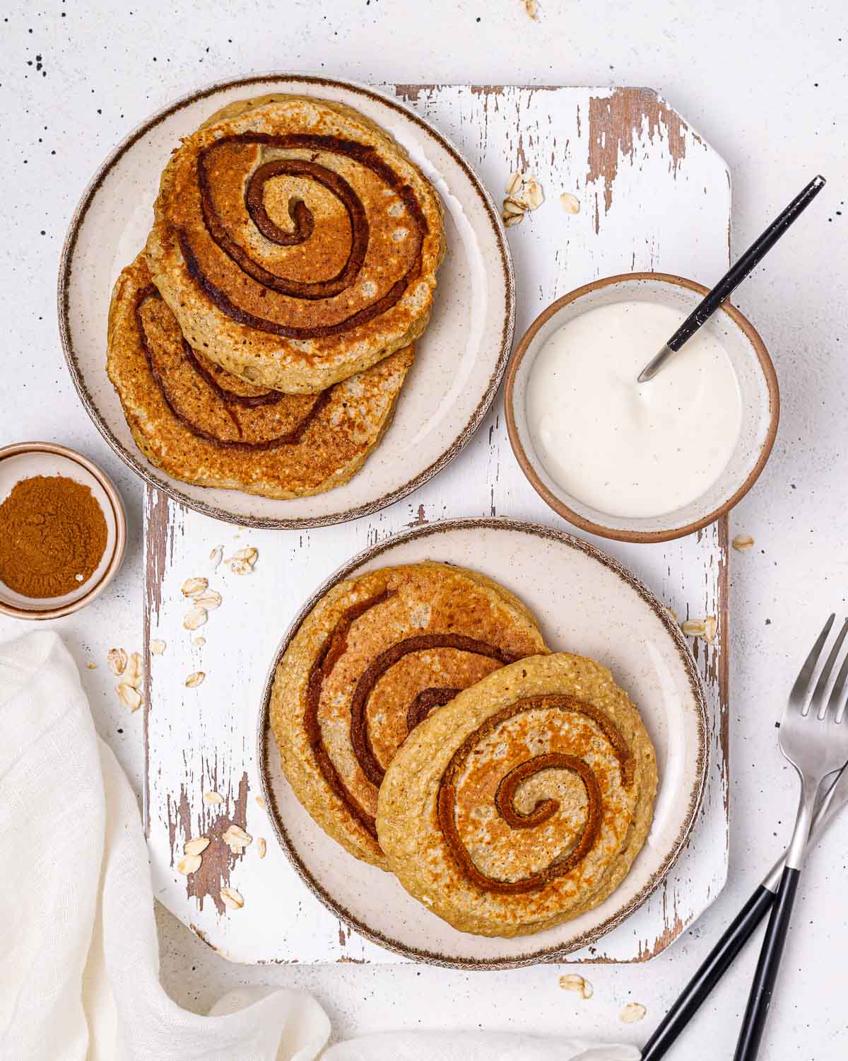 Cinnamon Roll Pancakes - Dash of Sanity