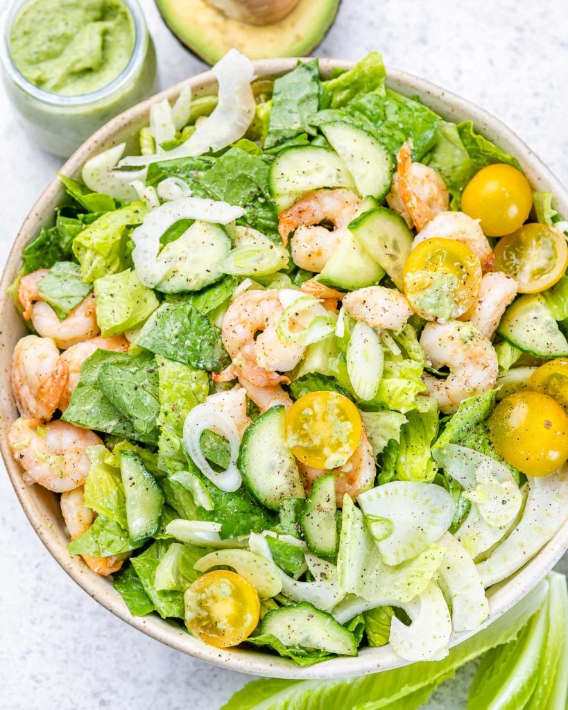 Green Goddess Shrimp Salad | Clean Food Crush