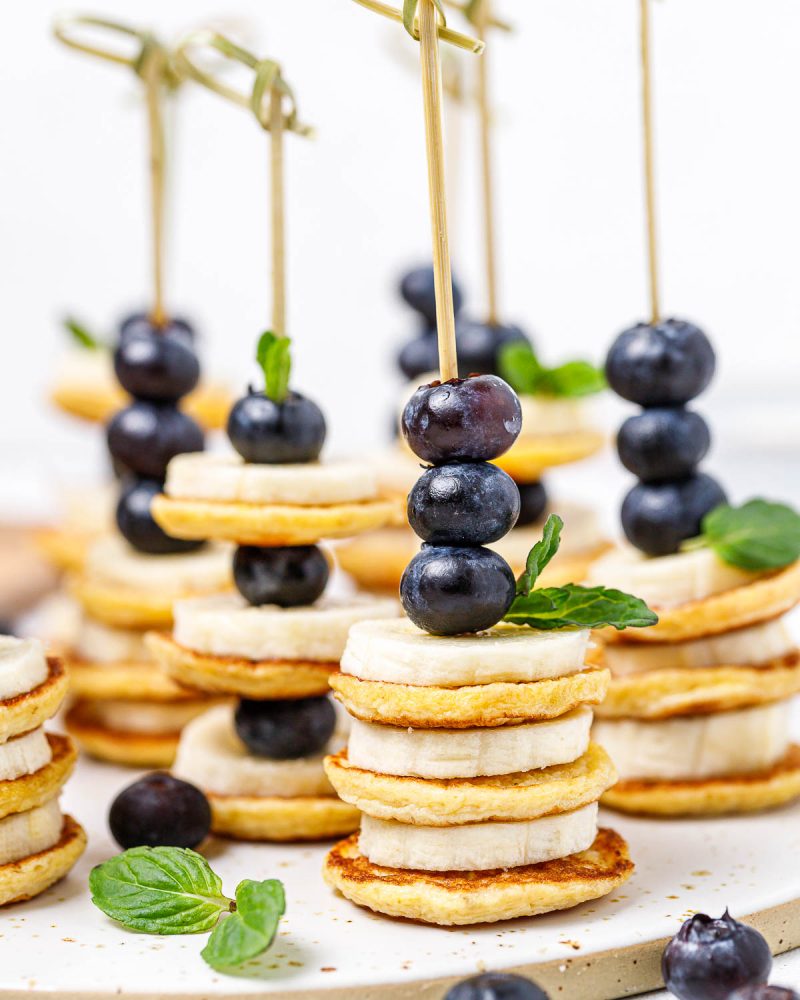 Mini LemonBlueberry Pancake Skewers Clean Food Crush