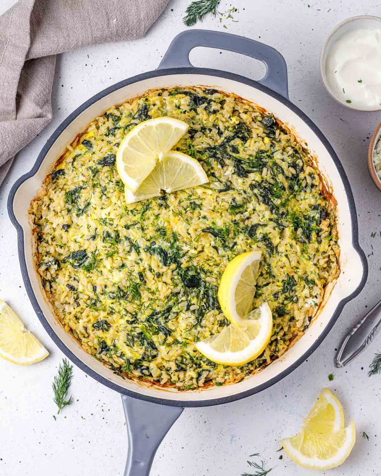 Spinach, Feta, and Rice Casserole Clean Food Crush
