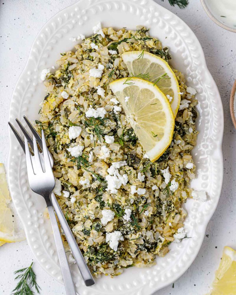Spinach, Feta, and Rice Casserole Clean Food Crush