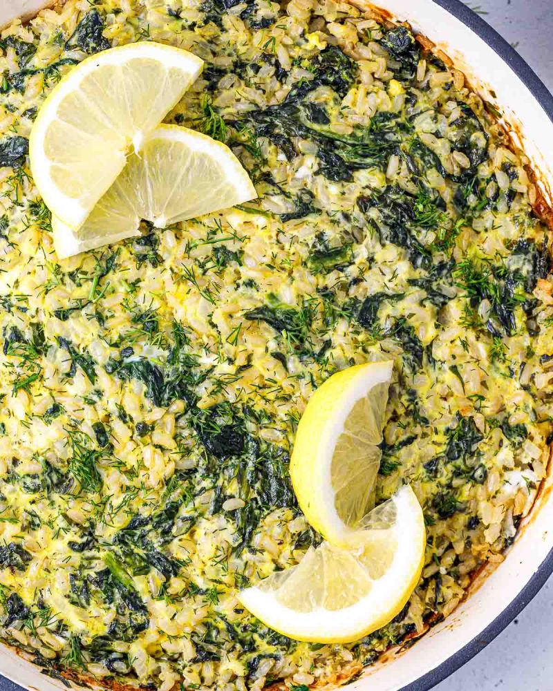Spinach, Feta, and Rice Casserole Clean Food Crush