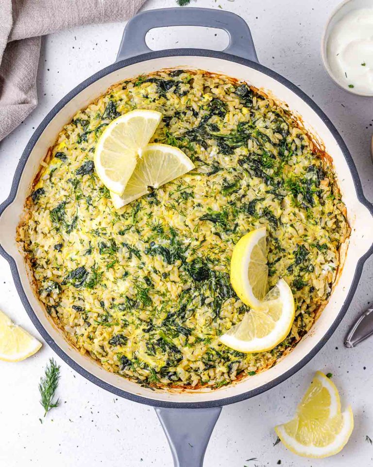 Spinach, Feta, and Rice Casserole Clean Food Crush