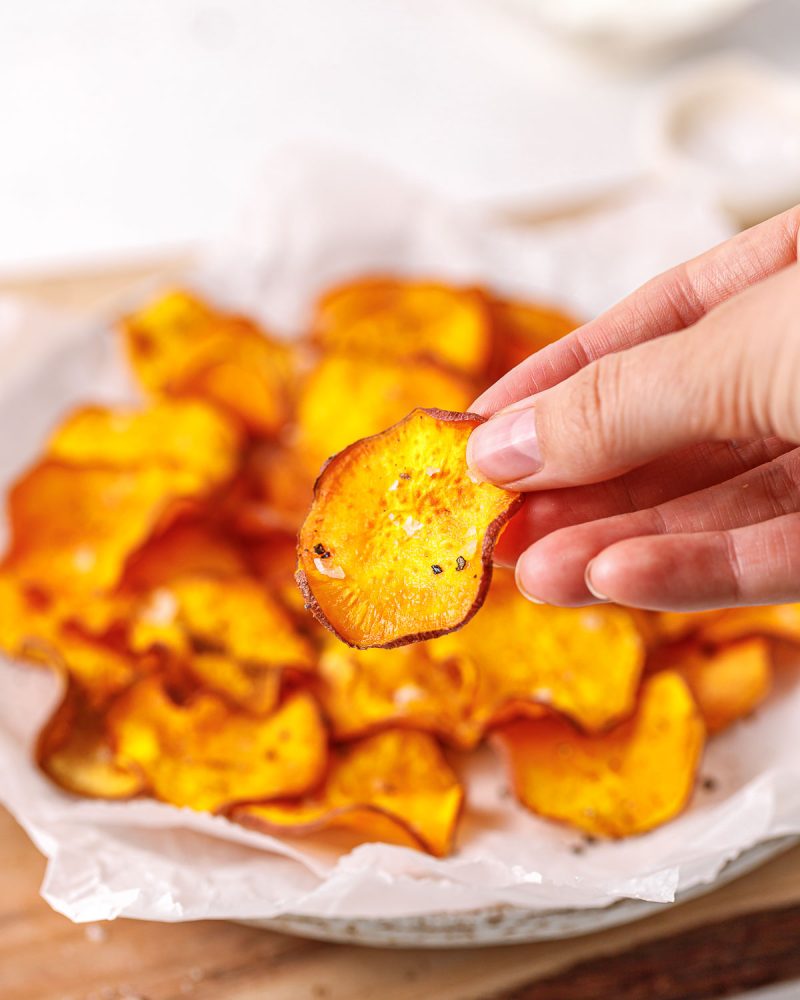 Crispy Crunchy AirFryer Sweet Potato Chips Clean Food Crush