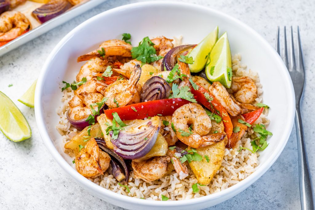 Jerk Shrimp with Pineapple Bowls | Clean Food Crush