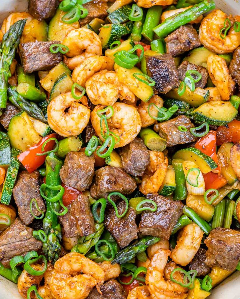 Quick Steak + Shrimp Skillet | Clean Food Crush