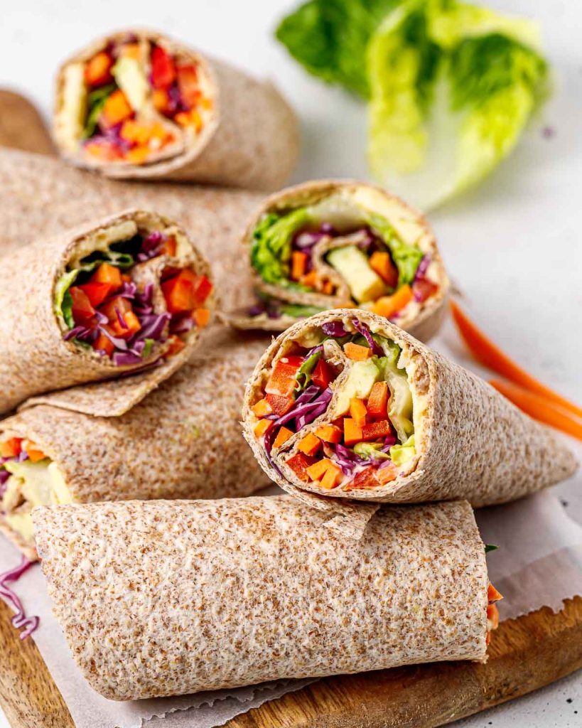 Rainbow Veggie + Hummus Wraps | Clean Food Crush