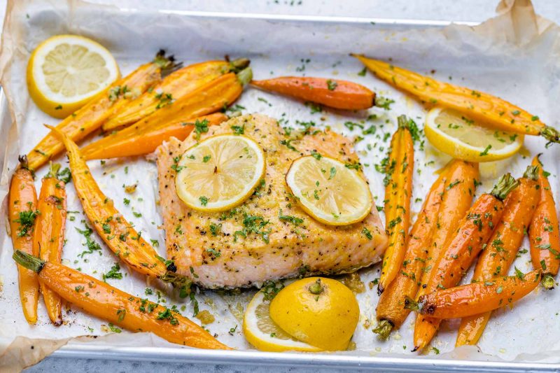 Pan Roasted Salmon and Carrots 🥕 Clean Food Crush