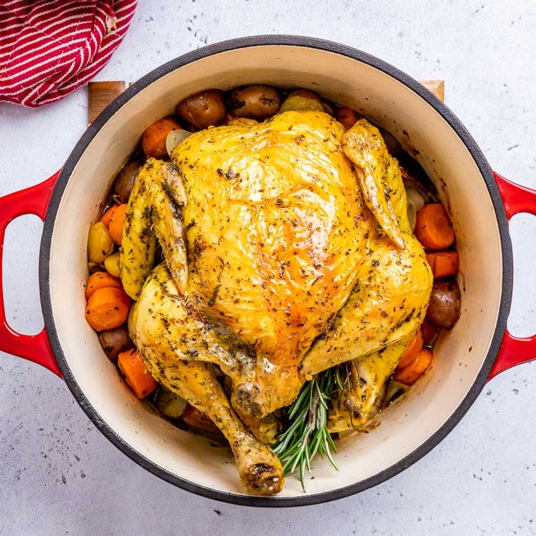 Simple Dutch Oven Baked Whole Chicken | Clean Food Crush