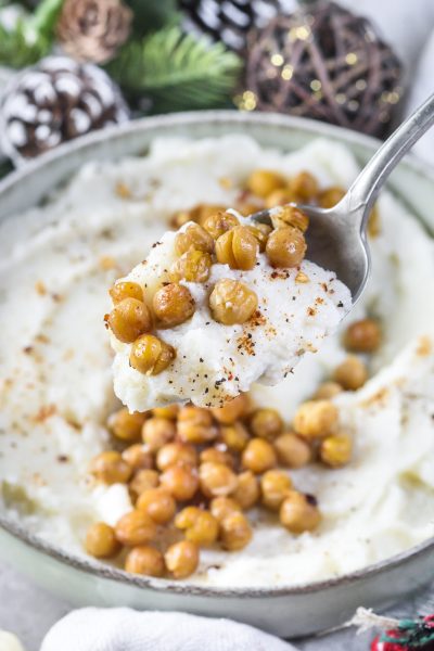 Mashed Cauliflower With Garlic Roasted Chickpeas Clean Food Crush