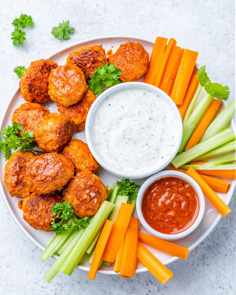 Homemade Buffalo-Style Chicken Meatballs | Clean Food Crush