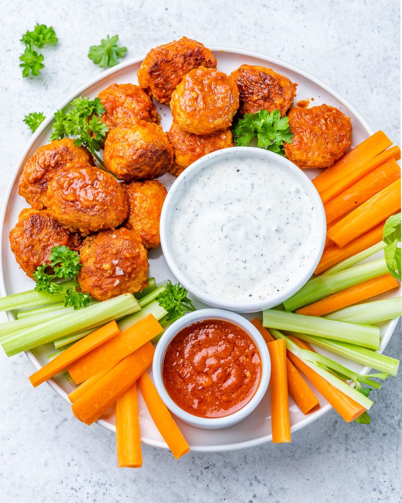 Homemade Buffalo-Style Chicken Meatballs | Clean Food Crush