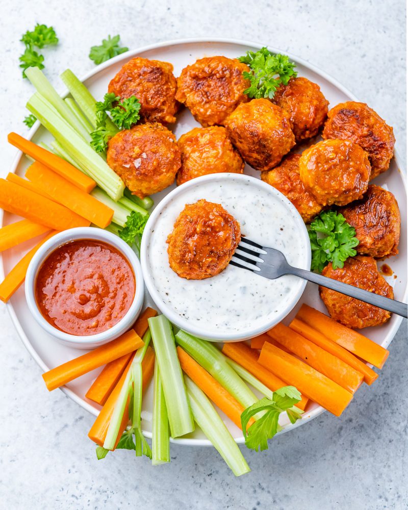 Homemade Buffalo-Style Chicken Meatballs | Clean Food Crush
