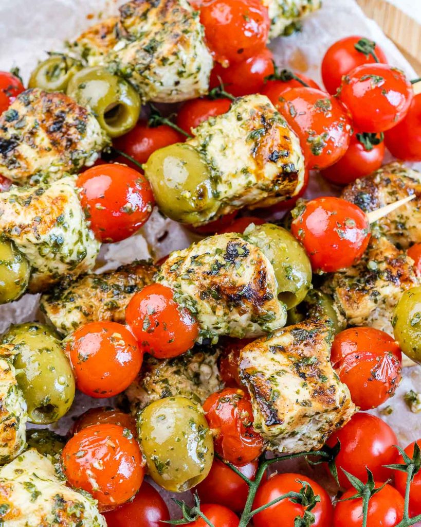 Pesto Chicken Kabobs Clean Food Crush