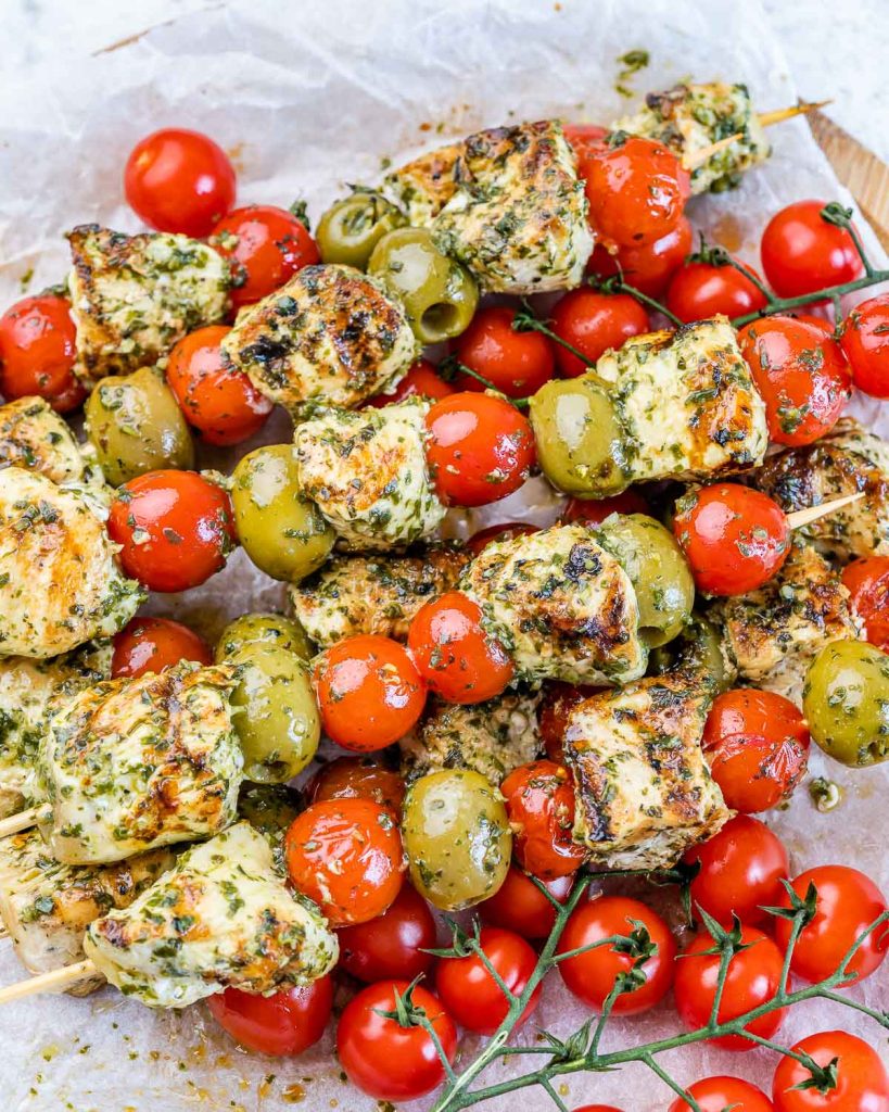 Pesto Chicken Kabobs Clean Food Crush