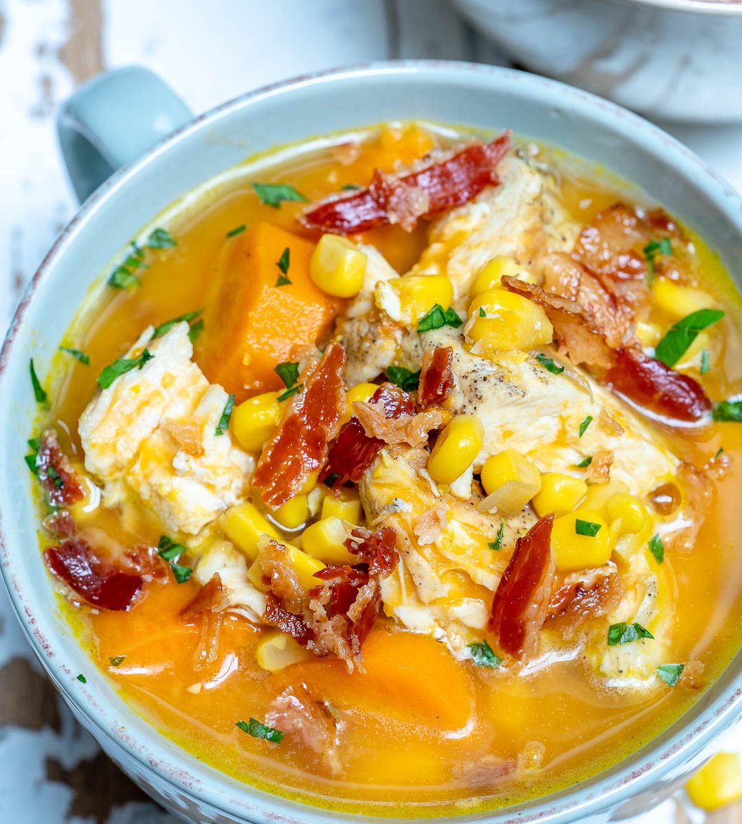 Creamy Chicken + Sweet Potato Corn Chowder-image