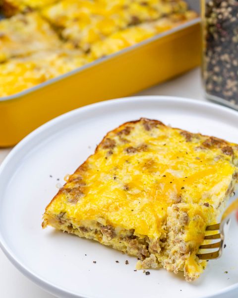 Breakfast Egg + Cauliflower Protein Packed Casserole 