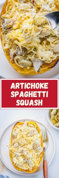 Creamy Artichoke Spaghetti Squash | Clean Food Crush