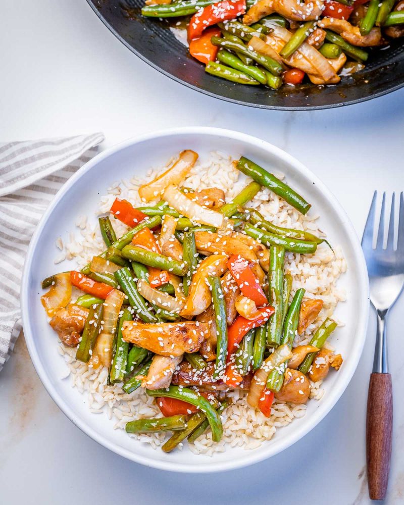 EASY Chicken + Green Bean Stir Fry | Clean Food Crush