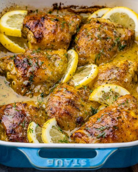Greek Inspired Lemon Chicken | Clean Food Crush