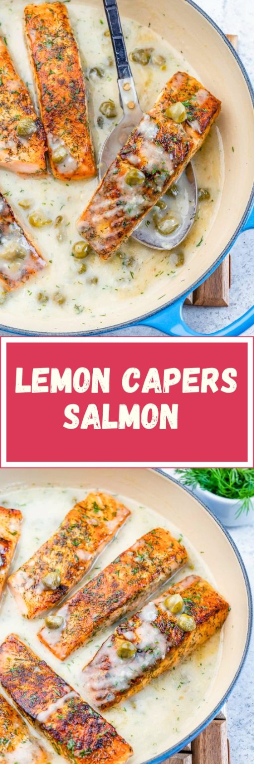 Creamy Lemon Capers Salmon | Clean Food Crush