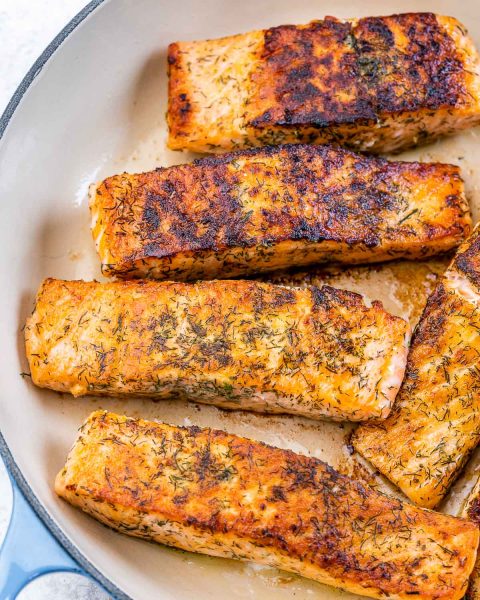 Creamy Lemon Capers Salmon | Clean Food Crush