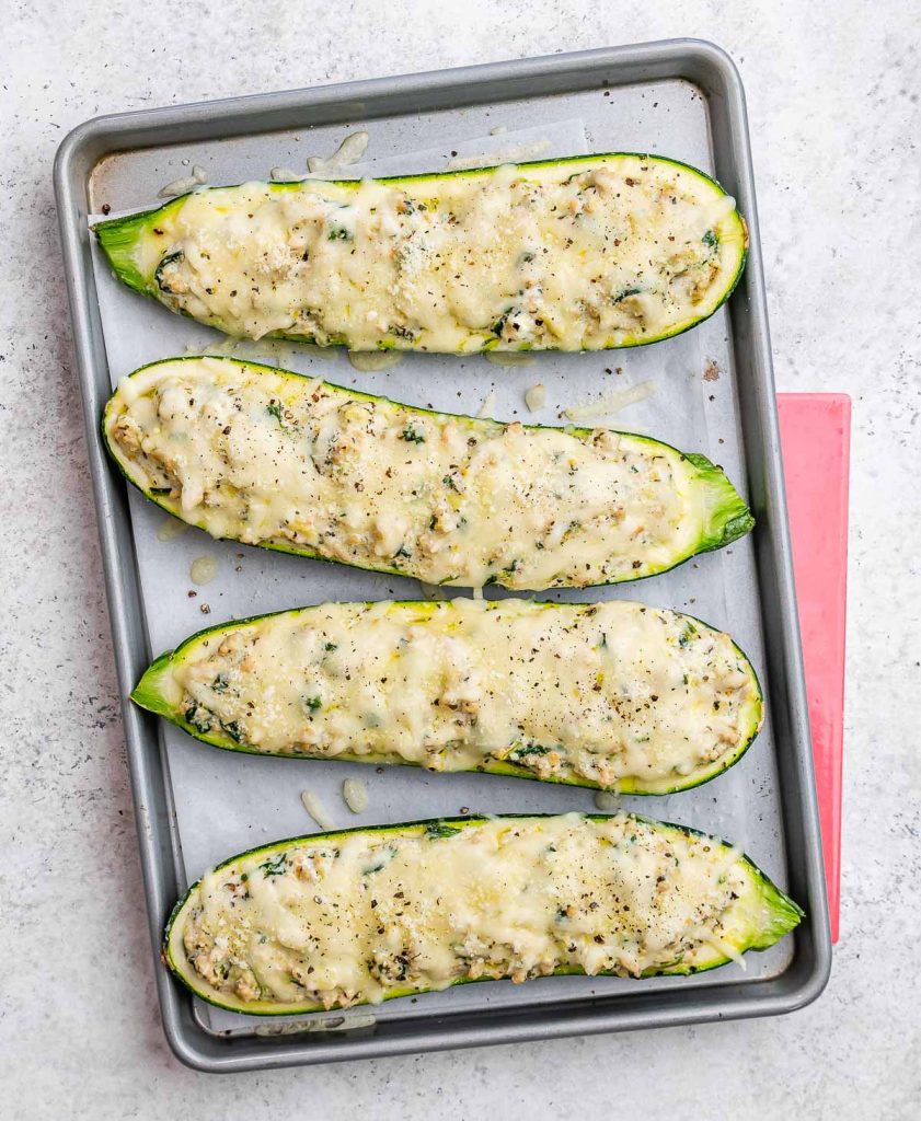 White Lasagna Zucchini Boats | Clean Food Crush