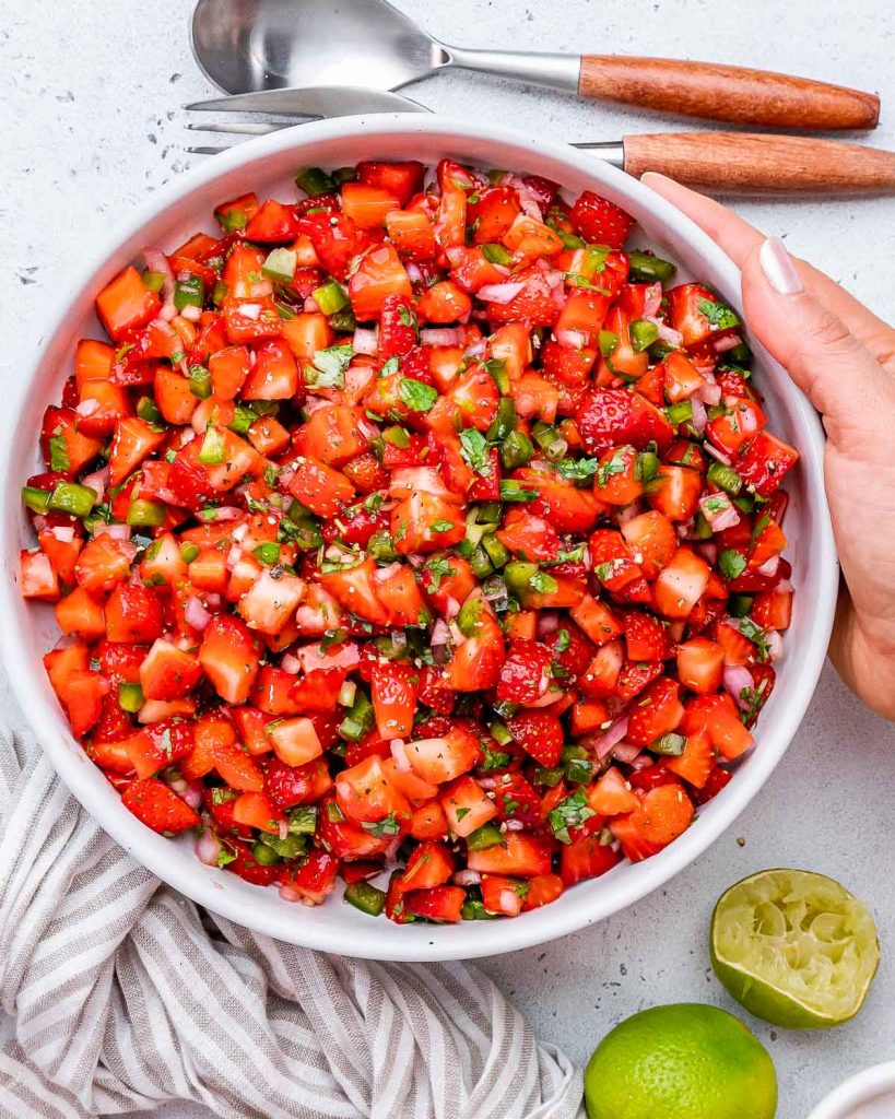 Rachel’s Sweet + Spicy Strawberry Salsa | Clean Food Crush