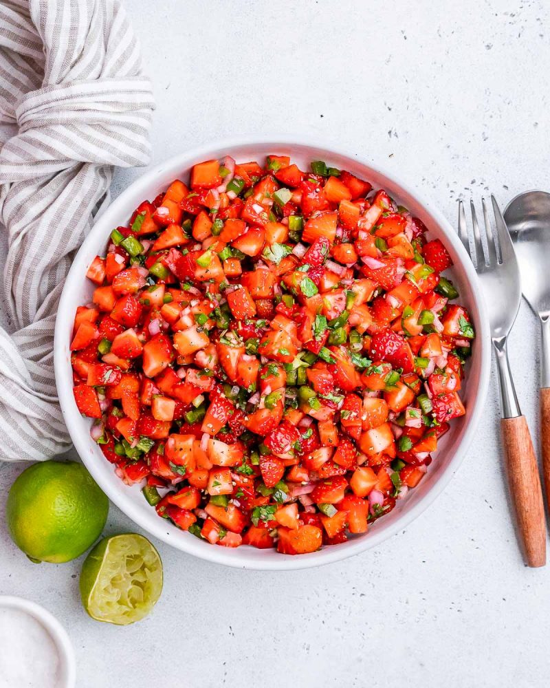 Rachel’s Sweet + Spicy Strawberry Salsa | Clean Food Crush