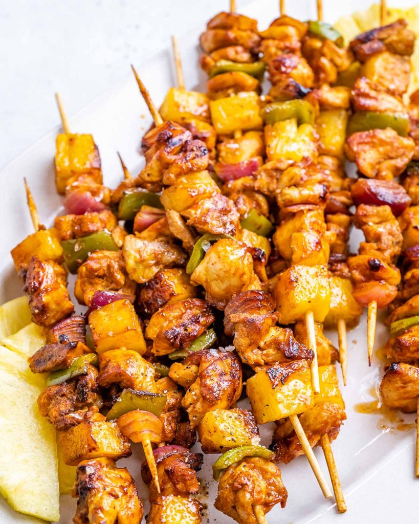 Hawaiian Inspired Chicken Kabobs | Clean Food Crush