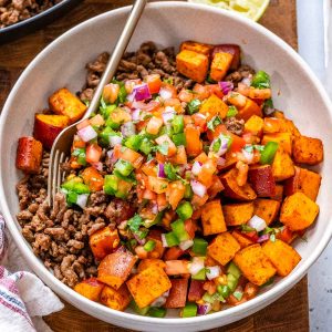 Healthy ground beef bowls for easy meal prep.